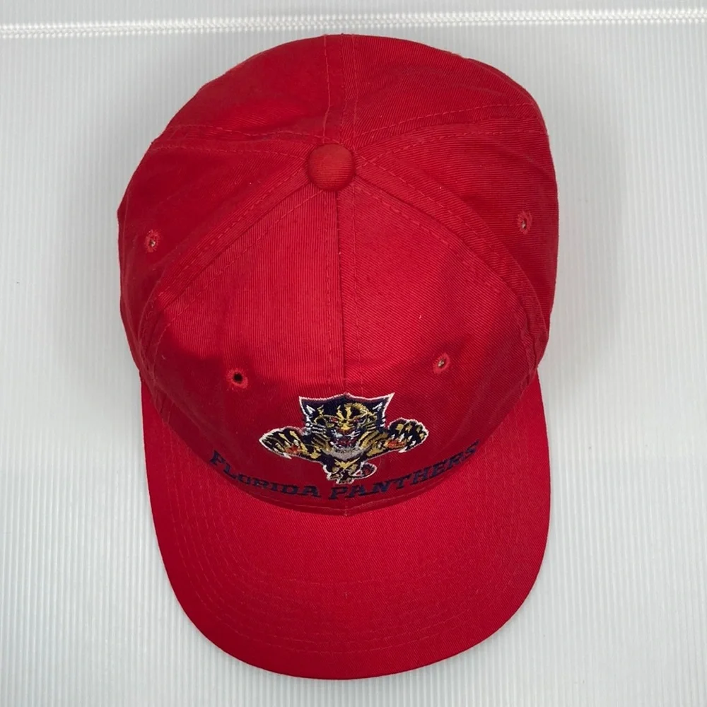 Vintage 90s Red NHL Florida Panthers Hockey SnapBack Kids Hat